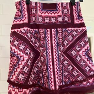 Lucky in Love Burgundy & Pink A-Line Skort